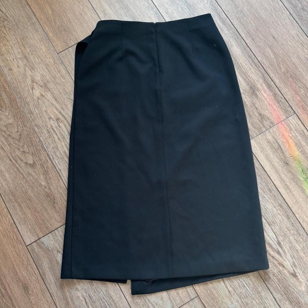 Mango Black Midi Skirt Buckle Wrap Detail size 6 - Picture 4 of 5